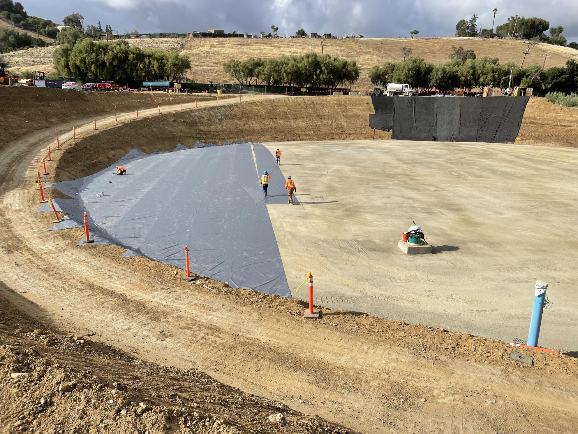 Base of new tank preparing for foundation